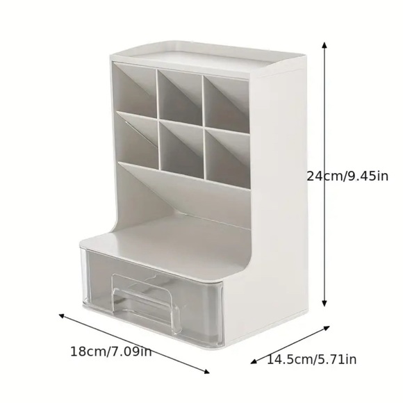 Mini White Desk Organizer - Picture 2 of 3